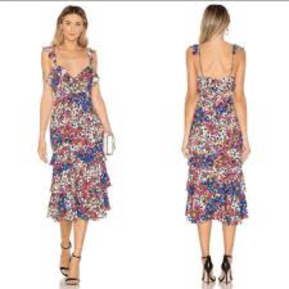 Majorelle Nolita Midi Dress in Patchwork Mult